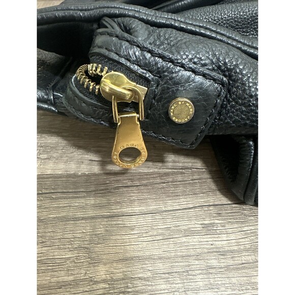 MARC BY MARC JACOBS COW LEATHER BLACK SATCHEL HANDBAG SHOULDER PURSE WOMENS - Picture 6 of 16